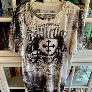 White xxl Affliction T